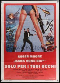 4y486 FOR YOUR EYES ONLY Italian 1p '81 Roger Moore as James Bond 007, art by Brian Bysouth!