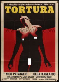 4y495 GLORIA MUNDI Italian 1p '77 art of tortured naked Olga Karlatos, directed by Nikos Papatakis