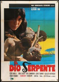4y519 IL DIO SERPENTE Italian 1p '70 Piero Vivarelli's The Serpent God, Ferrini art!