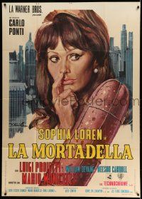 4y542 LADY LIBERTY Italian 1p '72 different art of sexy Sophia Loren & giant sausage by Ciriello!