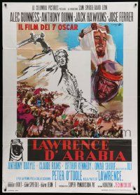 4y548 LAWRENCE OF ARABIA Italian 1p R70s David Lean classic, Peter O'Toole, cool Cesselon art!
