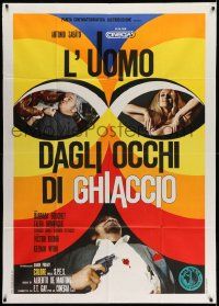 4y562 MAN WITH ICY EYES Italian 1p '71 sexy Barbara Bouchet, cool crime artwork!