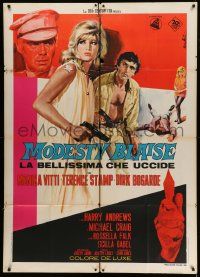 4y573 MODESTY BLAISE Italian 1p '66 Enzo Nistri art of sexiest female secret agent Monica Vitti!