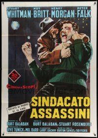 4y579 MURDER INC. Italian 1p '60 different art of Falk as gangster Abe Reles by Enzo Nistri!