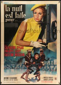 4y588 NIGHT IS MADE FOR STEALING Italian 1p R70s great Franco art of sexy thief Catherine Spaak!