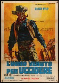 4y621 RATTLER KID Italian 1p '68 cool Gasparri spaghetti western art of cowboy Richard Wyler!