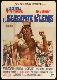4y642 SERGEANT KLEMS Italian 1p '71 Sergio Grieco, Casaro art of naked soldier Peter Strauss!