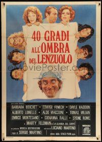 4y647 SEX WITH A SMILE Italian 1p '76 Ciriello art of Marty Feldman, Bouchet, Fenech & co-stars!