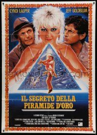 4y691 VIBES Italian 1p '88 different art of pop singer Cyndi Lauper & Jeff Goldblum!