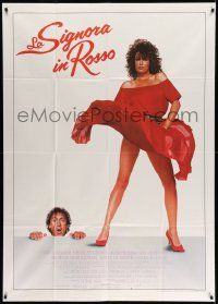 4y709 WOMAN IN RED Italian 1p '84 wacky Gene Wilder & sexy Kelly Le Brock's skirt blowing!