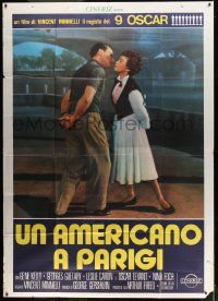 4y103 AMERICAN IN PARIS Italian 2p R70s full-length Gene Kelly about to kiss pretty Leslie Caron!