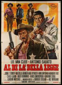 4y116 BEYOND THE LAW Italian 2p '67 Symeoni spaghetti western art of Lee Van Cleef & Sabato!