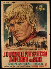 4y159 FEW BULLETS MORE Italian 2p '67 Peter Lee Lawrence, spaghetti western art by Gasparri!