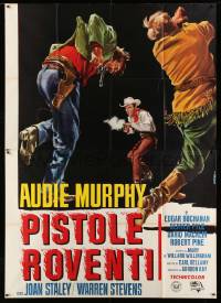 4y171 GUNPOINT Italian 2p '66 completely different Morini art of Audie Murphy in gunfight!