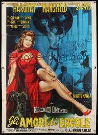 4y173 HERCULES & THE HYDRA Italian 2p '60 Putzu art of sexy Jayne Mansfield & Mickey Hargitay!