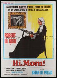 4y175 HI MOM! Italian 2p '78 early Robert De Niro, Brian De Palma, Morini art of old lady w/ gun!