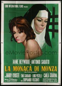 4y185 LADY OF MONZA Italian 2p '69 La Monaca di Monza, Anne Heywood's other love is God, Casaro art