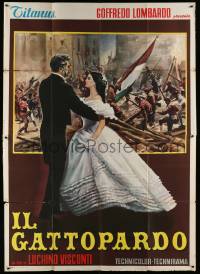 4y191 LEOPARD Italian 2p '63 Visconti's Il Gattopardo, different art of Lancaster & Cardinale!
