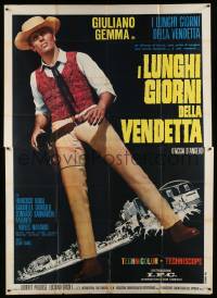 4y196 LONG DAYS OF VENGEANCE Italian 2p '66 full-length Fiorenzi art of cowboy Giuliano Gemma!
