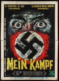 4y241 SECRETS OF THE NAZI CRIMINALS Italian 2p '62 Mein Kampf II, wild swastika art, ultra rare!