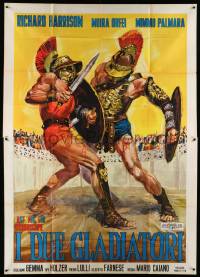 4y263 TWO GLADIATORS Italian 2p '64 Richard Harrison, I due gladiatori, cool sword & sandal art!