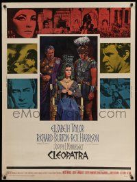 4z211 CLEOPATRA 30x40 '64 Elizabeth Taylor, Richard Burton, Rex Harrison, Howard Terpning art!