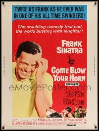 4z212 COME BLOW YOUR HORN 30x40 R66 close up of laughing Frank Sinatra, from Neil Simon's play!