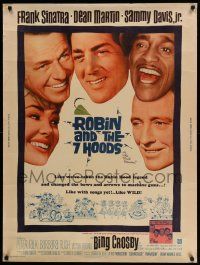 4z250 ROBIN & THE 7 HOODS 30x40 '64 Frank Sinatra, Dean Martin, Sammy Davis Jr, Bing, Rat Pack!