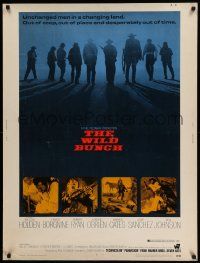 4z270 WILD BUNCH 30x40 '69 Sam Peckinpah cowboy classic, William Holden & Ernest Borgnine!