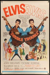 4z355 DOUBLE TROUBLE 40x60 '67 cool mirror image of rockin' Elvis Presley playing guitar!