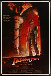 4z372 INDIANA JONES & THE TEMPLE OF DOOM 40x60 '84 Harrison Ford, Lucas & Spielberg!
