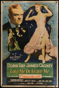 4z378 LOVE ME OR LEAVE ME style Y 40x60 '55 full-length sexy Doris Day as Ruth Etting, James Cagney!