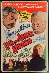 4z379 LUM & ABNER ABROAD 40x60 '56 Chester Lauck & Norris Goff go gambling in Monte Carlo!
