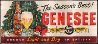 4z085 GENESEE billboard '50s cool image beer in front of Christmas tree!