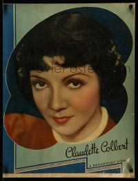4z034 CLAUDETTE COLBERT personality poster '36 super close portrait of the Hollywood leading lady!