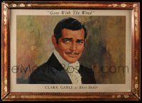 4z117 GONE WITH THE WIND set of 2 17x24 standees R67 framed art of Clark Gable & Leslie Howard!