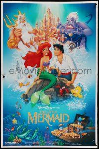 4z118 LITTLE MERMAID standee '89 great Morrison art of Ariel & cast, Disney underwater cartoon!