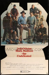 4z130 UNDEFEATED standee '69 great Civil War cast portrait with John Wayne & Rock Hudson!