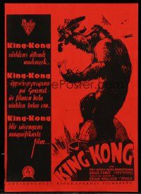 4z191 KING KONG Swedish 8x12 + frame R70s classic art of the fierce ape on Empire State Building!