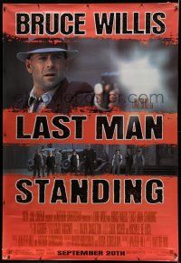 4z277 LAST MAN STANDING vinyl banner '96 great image of gangster Bruce Willis firing gun!