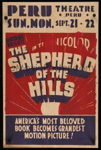 4z027 SHEPHERD OF THE HILLS local theater 17x26 WC '41 from Harold Bell Wright's most beloved book!