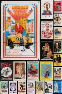 5a035 LOT OF 53 FOLDED SEXPLOITATION ONE-SHEETS '70s-80s great images from sexy movies!