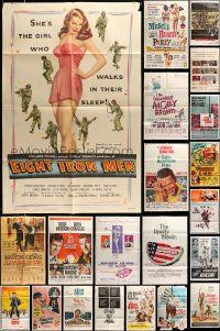 5a049 LOT OF 38 FOLDED ONE-SHEETS '50s-70s great images from a variety of different movies!