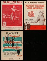 5a001 LOT OF 3 MARILYN MONROE SHEET MUSIC '50s-60s Bus Stop, Let's Make Love, There's No Business