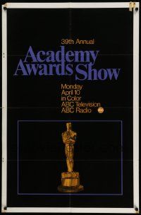 5b037 39TH ANNUAL ACADEMY AWARDS 1sh '67 ABC, great image of Oscar statue!