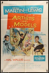 5b078 ARTISTS & MODELS 1sh '55 Dean Martin & Jerry Lewis, Shirley MacLaine