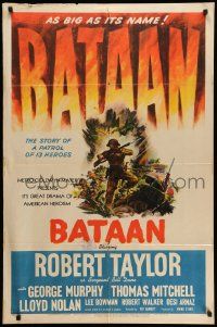5b095 BATAAN style C 1sh '43 Robert Taylor in the story of a World War II patrol of 13 heroes!
