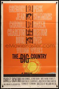 5b110 BIG COUNTRY style B 1sh '58 Gregory Peck, Charlton Heston, William Wyler classic!