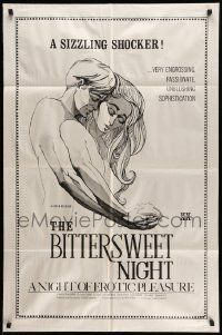 5b116 BITTERSWEET NIGHT 1sh '68 Robert J. Emery, Nick Barry & Elizabeth Clark, sexy art!