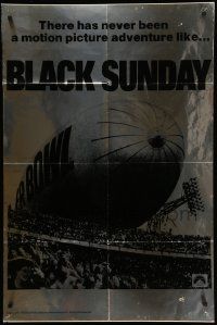 5b122 BLACK SUNDAY foil teaser 1sh '77 Goodyear Blimp zeppelin disaster at the Super Bowl!